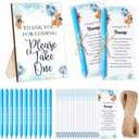 Sintuff 50 Set Baby Shower Favors for Guest 1 Thank You for Coming Sign 50 Ballpoint Pens 50 Thank You Cards with Twine Fall Baby Shower Return Gifts for Gender Reveal(Blue,Bear)