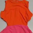 SOLY HUX Women's Color Block Tank Dress Crew Neck Sleeveless Cut Out A Line Summer Mini Dresses S