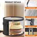 Oversized Clear Hat Box Storage for 7 Caps, Portable Cowboy Hat Box with Zipper for Women Men Travel, Hat Case Hat Organizer (Gray,black 16.5" * 10.5")