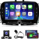 Android 13 Car Stereo for Fiat 500 2016 2017 2018 2019 Upgrade Radio with Wireless Carplay Android Auto 7 inch HD Touchscreen Car Radio with Bluetooth GPS WiFi SWC FM RDS DSP AHD Backup Camera