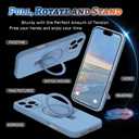 Magnetic for iPhone 16 Plus Case with Stand, [Liquid Silicone Feel & 360° Rotatable Ring] [Military-Grade Shockproof] [MagSafe Compatible] [Slim Fit Matte Phone Case]