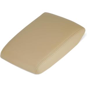 Beige Center Console Cover Armrest Lids w/Base for 2008-2014 Toyota Highlander, PU & ABS Plastic