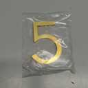 HASWARE Floating House Number 4 inch Stylish Door Numbers Alphabet Plaque Street Home Address Numerals (Small 5, Golden)