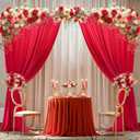 10x10ft Red Backdrop Curtain Panels for Parties - Wrinkle Free Polyester Photo Curtain Backdrop Wedding Back Drop Fabric Drapes for Party Decorations Background for Photography