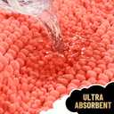 OLANLY Thick Small Bathroom Rugs 24x16, Extra Soft Absorbent Chenille Striped Bath Rugs, Rubber Backing, Machine Wash, Bath Mats for Bathroom Floor, Tub and Shower, Home Decor Accessories, Coral