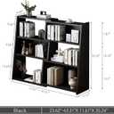 IOTXY Wooden Extendable Shelf Bookcase - 3-Tier Ladder Low Short Bookshelf for Small Space or Corner, Black, S