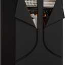 SORCEDAS Portable Wardrobe Closet Storage Organizer Metal Hanging Rack Non-Woven Fabric 34 Inch Black