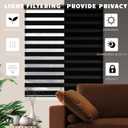 Blackout Zebra Blinds, Dual Layer Free-Stop, Room Darkening Zebra Shades, Blinds for Indoor Windows, Light Filtering Privacy Sheer Shade for Home(27" W X 72" H, Black)