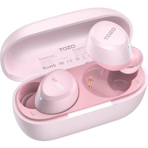 TOZO A1 Wireless Earbuds Bluetooth 5.3 Light Weight in Ear IPX5 Waterproof Headphones 2 Mic for AI Calls, Immersive Premium Sound Bass Headset with Charging Case, 32 Presets EQ Customization via App (Small, Rose Gold)