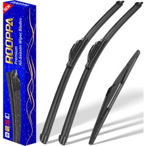 3 wipers Replacement for 2011-2016 Kia Sportage, Windshield Wiper Blades Original Equipment Replacement - 24"/18"/12" (Set of 3) U/J HOOK
