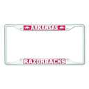 FANMATS 43703 University of Arkansas Razorbacks License Plate Frame - White – Easy Installation on Truck, SUV, Car - Ideal Gift for Die Hard NCAA Fan