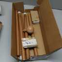 2 Pack Wood Curtain Rods 48 to 84 Inch,1 Inch Boho Adjustable Curtain Rod,Imitation Wood Grain Leaf Window Curtains Rods,Farmhouse Rustic Heavy Duty Drapery Poles,Brown Drapery Rod Set 36-88"