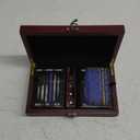 Military Gift Shop Police Officer Playing Cards & Dice in Wooden Keepsake Box - Thin Blue Line Flag - Police Officer Gifts | Police Card Set