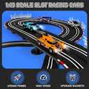 Electric Slot Car Race Track Sets - 1:43 Race Car Track Sets with 4 Slot Cars with Headlights, 2 Hand Controllers, Dual Racing Game Lap Counter, Birthday, Toys for Kids
