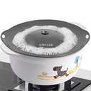 Thicken Silicone Boil Over Spill Safeguard - FDA Food Grade Stopper Lid, BPA-free Instant Pot Cover, Fits Openings 6" to 10" in Diameter (Gray)