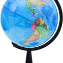 World Globe for Children and Adults, 12 inch Educational Spinning Earth Map with Stand, Self-Assembled Interactive World Globes for Kids Teacher, Classroom, Students Desk, Room and Office Decor