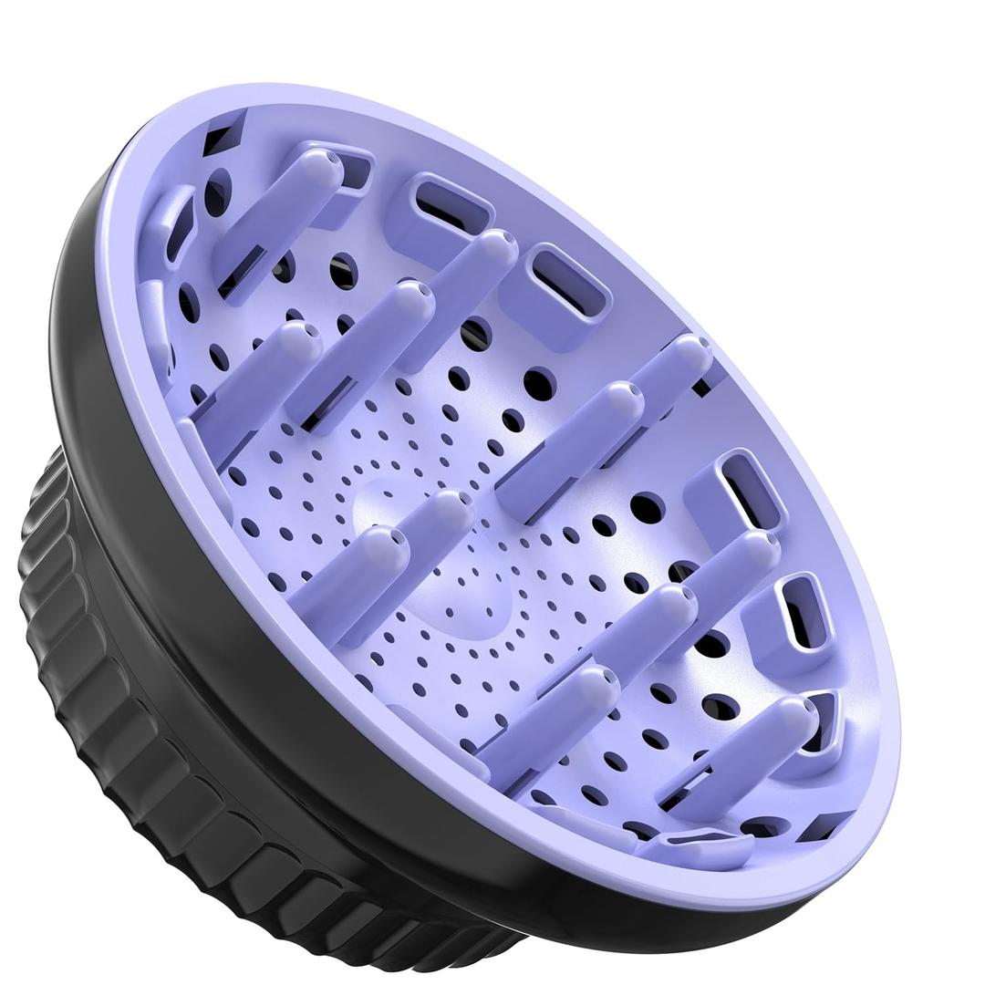 Universal Portable Blow Dryer Diffuser for Curly and Natural Wavy Hair, Hair Dryer Diffuser for Curly and Natural Wavy Hair (Black&Purple)