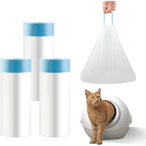 2 x Cat Litter Box Liners 60 Count, Waste Bags for Self-Cleaning Cat Litter Box, Replacement Extra Large Cat Litter Box Liners, 26 x 15.7 Inches3 Packs/60 Counts (Blue)