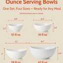 Sweese Porcelain Serving Bowls Set, 10-42 oz, Versatile for Salad, Soup, Snacks, Microwave Dishwasher Safe, White