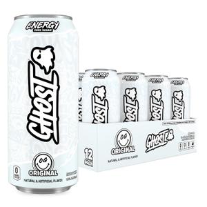 GHOST Energy Drink - 12-Pack, Original, 16oz - Energy & Focus & No Artificial Colors - 200mg of Natural Caffeine, L-Carnitine & Taurine - Gluten-Free & Vegan (EXP 09/30/27)