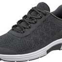 Orthofeet Men's Orthopedic Knit Lava Sneakers (10.5, Dark Grey)