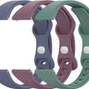 3 Pack Slim Silicone Watch Bands, 18mm 19mm 20mm 22mm Quick Release Band Soft Sport Strap Replacement Wristbands for Women Men (Blue Grey+Purple+Pine Green)