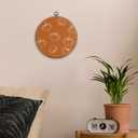 Sufamb Fall Orange Pumpkin Round Wall Art Decor, Farmhouse Autumn Harvest Pumpkin Canvas Artwork Framed, Rustic Fall Thanksgiving Wall Hanging Prints Decorations for Home Bedroom Decor, 10x10 Inches