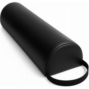 Half-Round Bolster Pillow for Massage and Yoga, High-Density Support Cushion for Neck, Knees, Back & Ankles, Black, 17.8''L x 8''W x 4.7''H