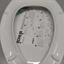 KOHLER 4636-RL-0 Cachet ReadyLatch Elongated Slow Close Toilet Seat, Soft Close Toilet Seat Quiet Lid, Contoured Grip-Tight Bumpers Installation Hardware, Apartment Essentials, White