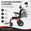 Reclining Lightweight Wheelchair for Adults & Seniors 28lb Foldable Travel Wheelchair with Adjustable 90-135 Backrest,Removable Headrest, Anti-Tip Wheels,330 lb Capacity