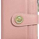 Small Rfid Women Wallet Bifold Zipper Coin Pocket PU Leather Compact Cash Credit Card Holder Travel Wallet for Female Ladies Teen Girls 1 ID Window 10 Card Slots