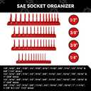 8PCS Socket Organizer Tray Set,SAE & Metric Socket Trays, 2PCS 1/4", 4PCS 3/8", 2PCS 1/2" Drive Deep and Shallow Socket Holders for Toolboxes (8pcs socket organizer