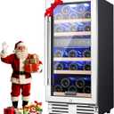 BODEGA 15 Inch Dual Zone Wine Fridge, 30 Bottle, Black 15” Wine Cooler Under Counter For Home and Kitchen, With Double-Layer Glass Door, Wine Refrigerators Free standing with Temperature Control.