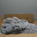 BEDELITE Grey Fluffy Comforter Set Queen Size, Fuzzy Faux Fur Comforter Bedding Set, 3Pieces Soft Warm Shaggy Bed Set (1 Comforter & 2 Pillowcases) as Gifts for Women