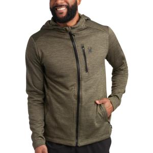 Spyder Mens Zip Up Hoodie - Hoodies for Men, Performance Fleece Sweatshirt Zip Up Hoodie for Hiking Gym UPF 30 Sun Protection (Small, Olive)