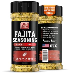 Fajita Seasoning Mix Spicy Ranch Seasoning Powder - Gluten Free & Low Sodium Mexican Seasonings Blend for Meat, Vegetables, Steak & Chicken Fajita. Hot Ranch Fajitas Seasonings Spices. Taco Mix. 5oz (EXP 01/02/27)