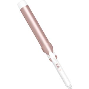Conair Double Ceramic 1 -Inch Long Barrel Curling Iron, 1 -Inch Barrel Creates Soft Waves, Hair Waver for Use on Medium & Long Hair, White/Rose Gold