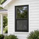 Vinyl Single Hung Sliding Window, 24" x 36" Black | Household Window with Double-Pane Insulated Tempered Glass, White Energy-Efficient Soundproof Window for House, Mobile Home