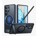 TORRAS Strong Magnetic & Seamless Stand for Samsung Galaxy S25 Ultra Case, Fit for MagSafe, MilGrade Drop Protection, Kickstand for Samsung Galaxy S25 Ultra Case, Translucent Back/Black Edge