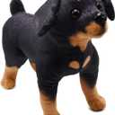 BABOLI Realistic Rottweiler Stuffed Animal Extremely Lifelike Plush Rottie Dog Toy Black Puppy Doll for Kids Present or Stuff Collection 12 Inches