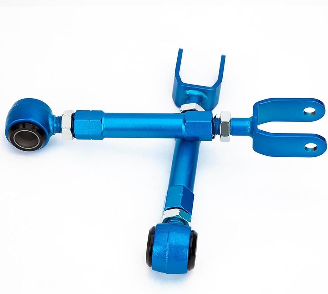 KSP Rear Camber Arm for 370Z G35 G37 Q40, Adjustable Toe -2.00 to +2.00 Camber -3.00 to +3.00 Lower Suspesnion Arm, Rear Lower Control Arm Blue 2PCS