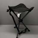 Amazon Basics Portable Camping Stool, Collapsible, Lightweight, for Hiking, Hunting, Fishing, Black