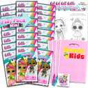 Mini Party Favor Set for Kids - 24 Grab n Go Play Packs with Coloring Pages & Stickers (Birthday Supplies)