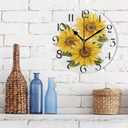 Silent Wall Clock Round - Non-Ticking Desk Clock Battery Operated Quiet Decorative for Living Room Home Office School Kitchen