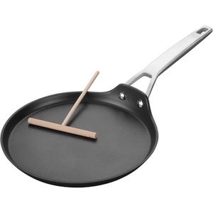 MsMk 11 inch Nonstick Crepe Pan, Titanium and Ceramic Nonstic Coating Flat Skillet Dosa Tawa Tortilla Pan, Large Pancake with Stay-Cool Handle, Induction Compatible, PFOA Free