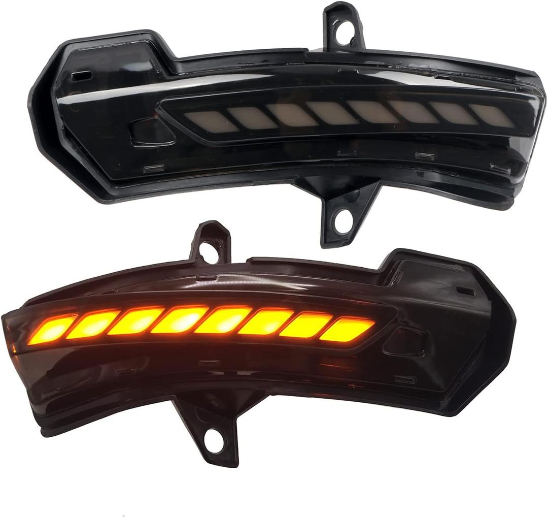 HIGH FLYING for Chevy Chevrolet Blazer 2019-2026 Car LED Side Mirrors Sequential Dynamic Turn Signal Lights Indicator Set of a Pair Smoked Black