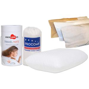 ProComf Travel and Camping Mate/Baby/Kid's/Teen's/Adult's Memory Foam Pillow (Snow White with Covers)