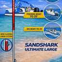 SandShark Anchor Ultimate Large - Premium Screw in Boat Anchor, Pontoon Boat Anchor, Stainless Steel Shallow Water Anchor Pole, Sand Anchor 29"-48" w/ Case - Essential Pontoon Boat Accessories, Large Red