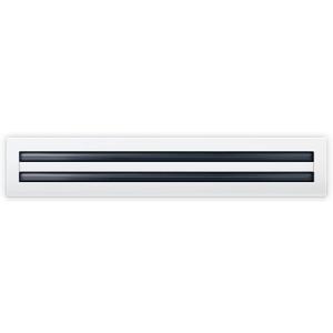 Clean Modern AC Vent Cover 24" (Duct Opening Cutout) - Decorative White Air Vent - Standard Linear Slot Diffuser (2 Slots) - Register Grille for Ceiling, Walls & Floors - All Aluminium