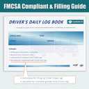 Daily Log Books for Truck Drivers with 7 & 8 Day Recap, 10 Pack, 2-Ply Carbonless, 35 Sets of Forms per Book, 8.5" x 5.5", Paper Driver Log Books for Truckers, Meet Requirements